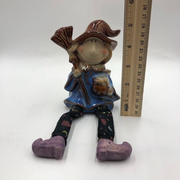 Vintage Witch Shelf Sitter Ceramic Fall Halloween Decoration Spooky Collectible - Picture 12 of 13